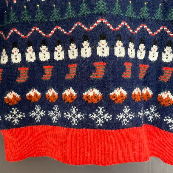 Mini Boden Boy's All Over Christmas Fair Isle Sweater 11-12 Years Wool Blend - Picture 6 of 15